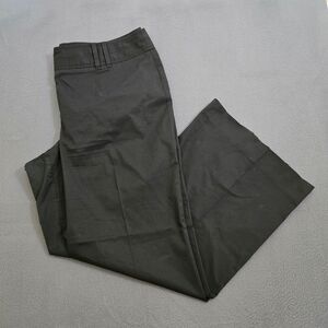 Ann Taylor LOFT Women 14 Julie Solid Black Wide Leg High Rise Dress Pants